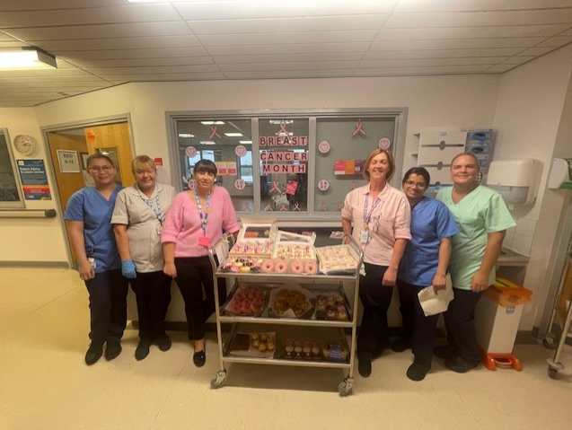 Royal Lancaster Infirmary Stroke team wearing pink