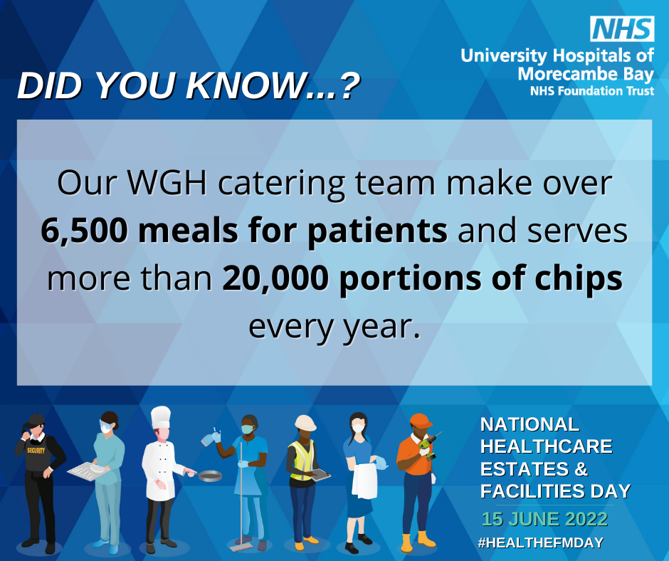 Our WGH catering team make over 6,500 meals for patients and serves more than 20,000 portions of chips every year.
