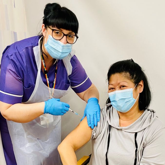 Nurse Jane Brown with Nurse Clare Hill COVID Vaccination UHMBT 2.jpg