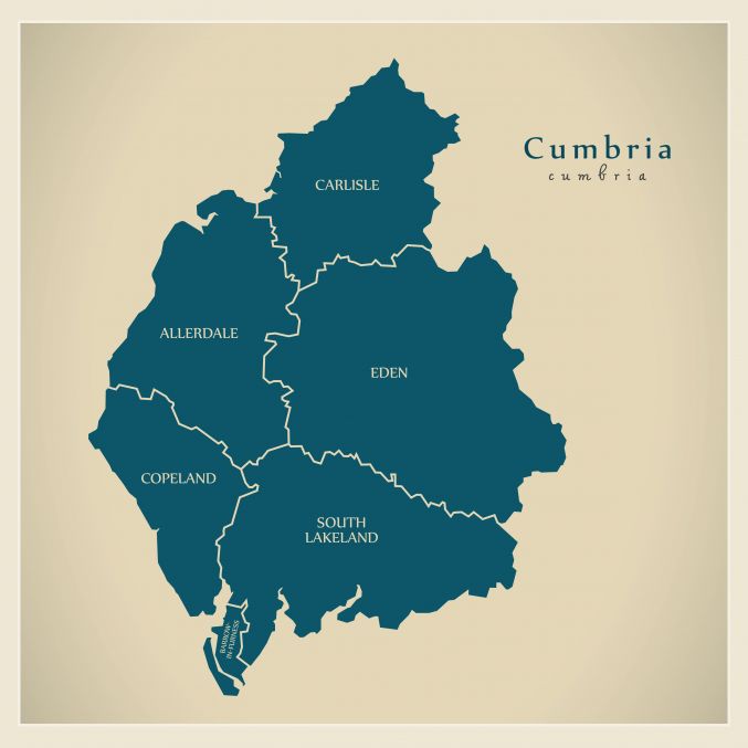 Generic shutterstock photo - map of cumbria.jpg